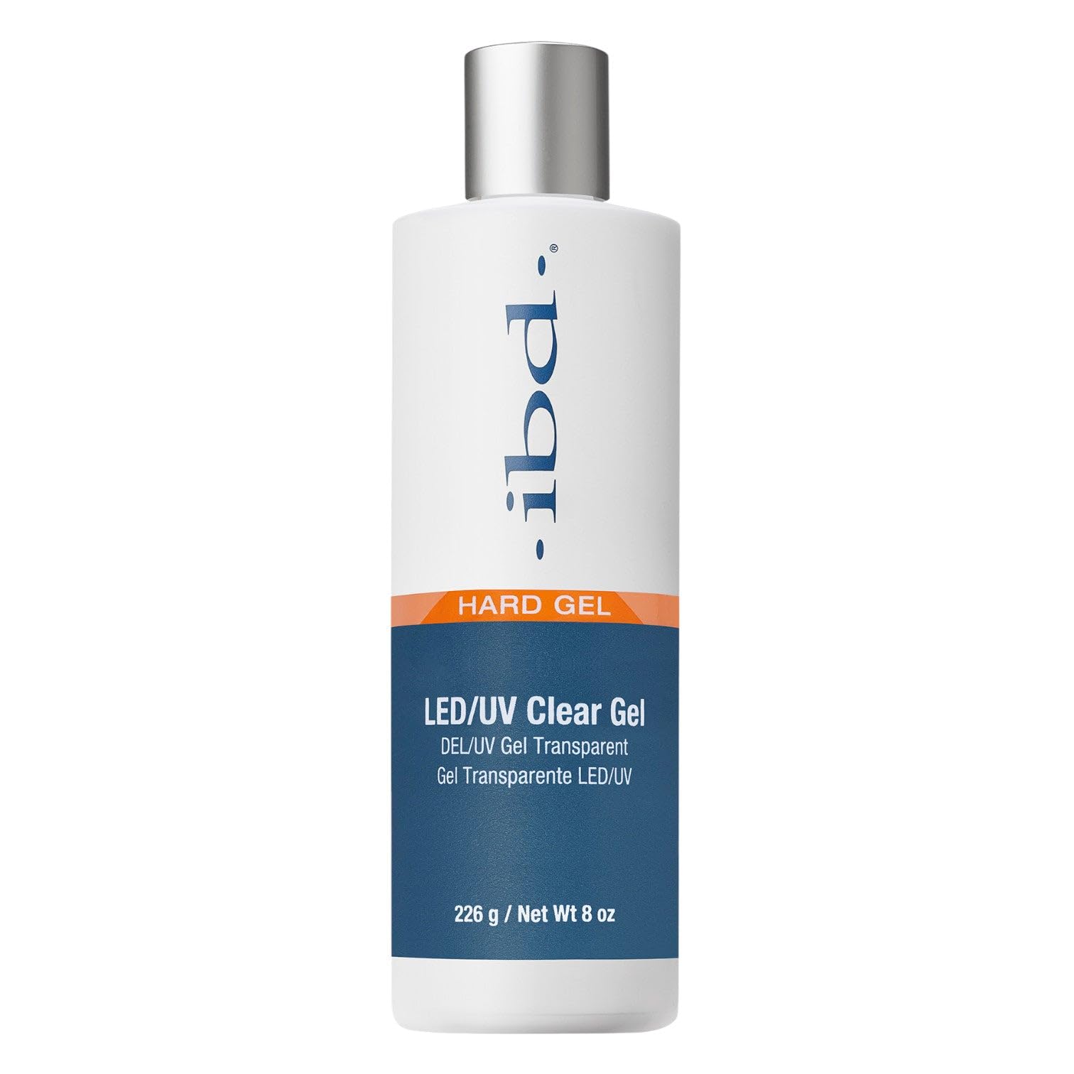 IBD LED/UV Clear Hard Gel bottle for durable nail extensions and chip-resistant wear—great for home or salon use.