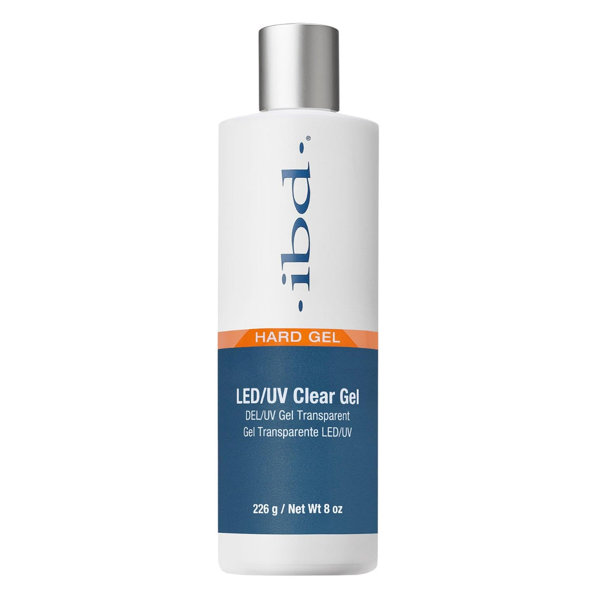 IBD LED/UV Clear Hard Gel bottle for durable nail extensions and chip-resistant wear—great for home or salon use.