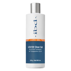 IBD LED/UV Clear Hard Gel bottle for durable nail extensions and chip-resistant wear—great for home or salon use.