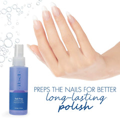 IBD Nail Prep spray being applied with wipe for chalky dry canvas