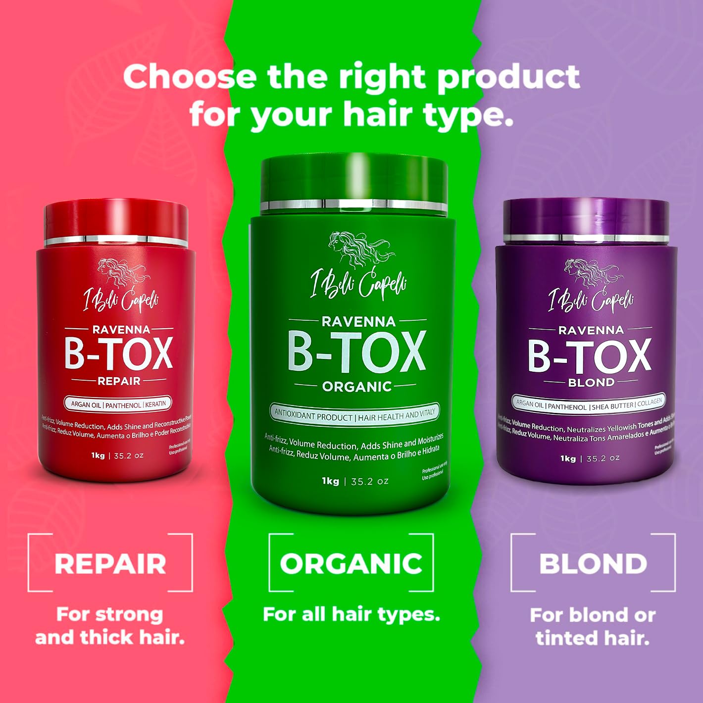 I Belli Capelli Ravenna before-after close-up shows smoother, healthier-looking hair.
