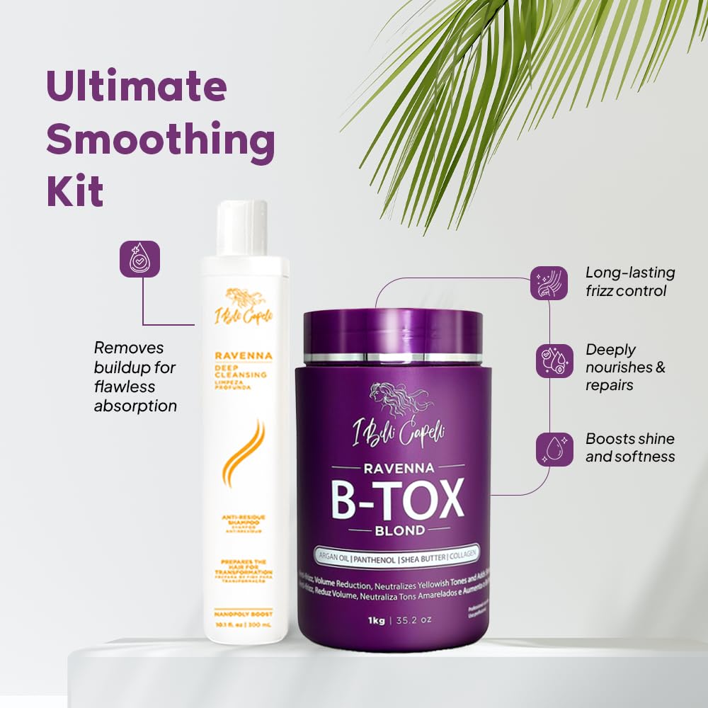 I Belli Capelli Ravenna Blond B-tox mask application demonstrates smoothing and conditioning benefits