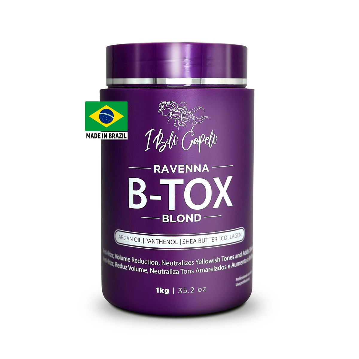 I Belli Capelli Ravenna B-tox bottle neutralizes brassiness for blond hair.