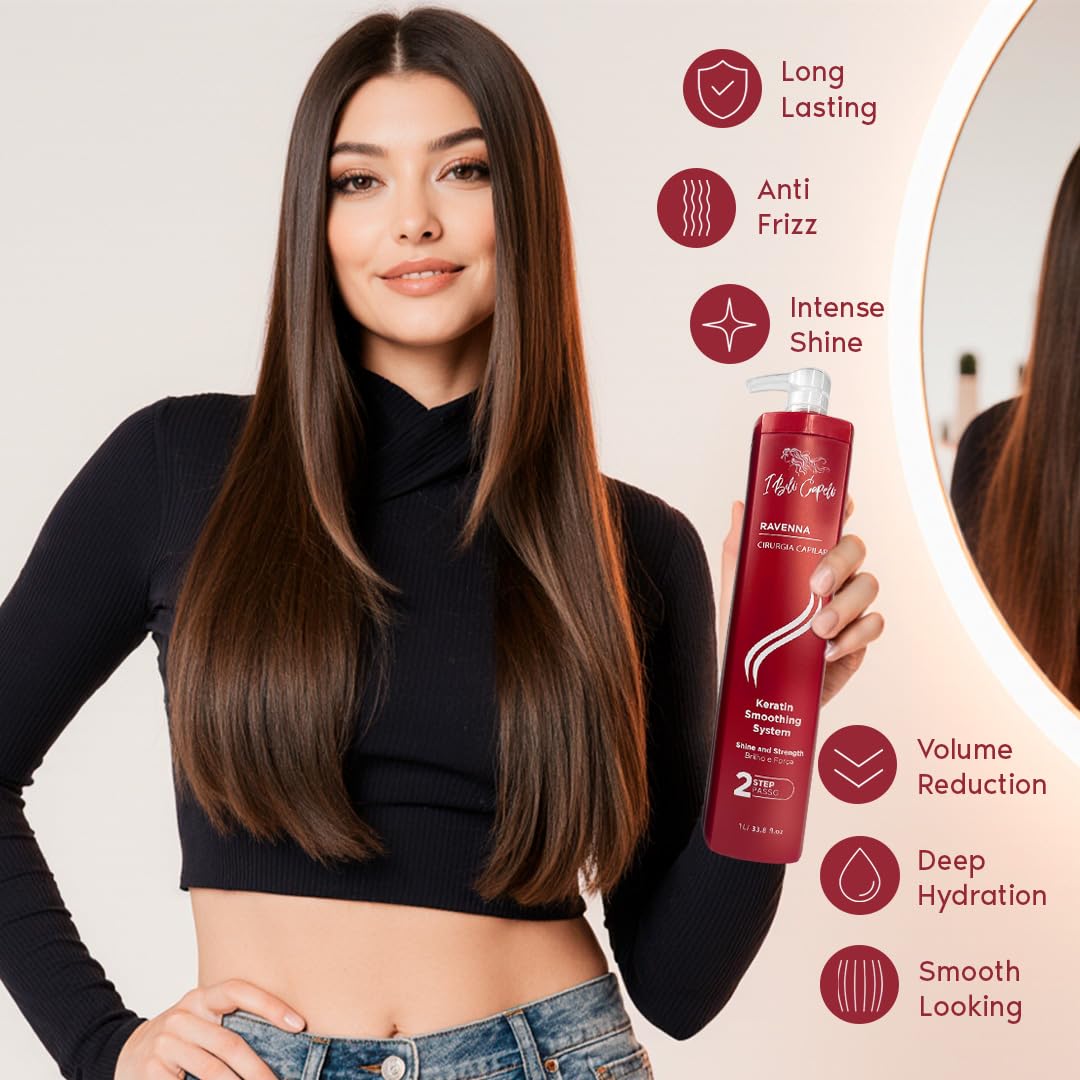 I Belli Capelli Ravenna hair prep image showing 80 percent dry before treatment.