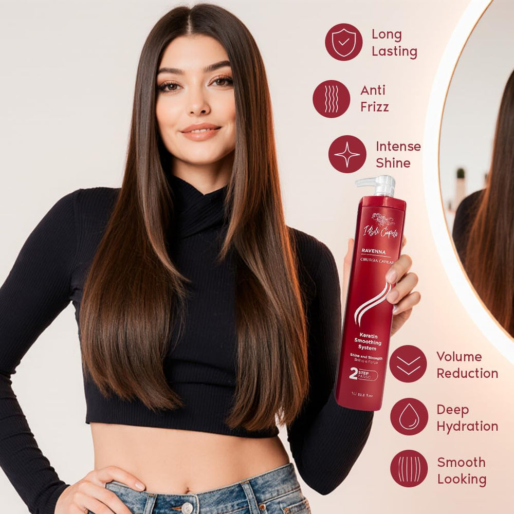 I Belli Capelli Ravenna hair prep image showing 80 percent dry before treatment.