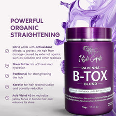 I Belli Capelli Ravenna formula with keratin and argan oil nourishes hair.