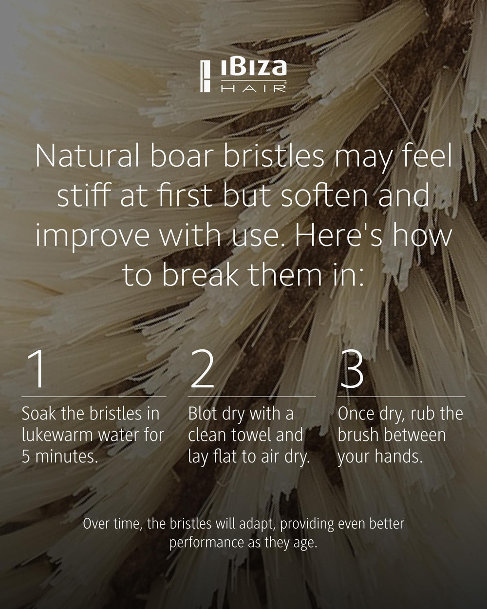 Ibiza Hair boar bristle round brush color-treated tresses with gentle styling
