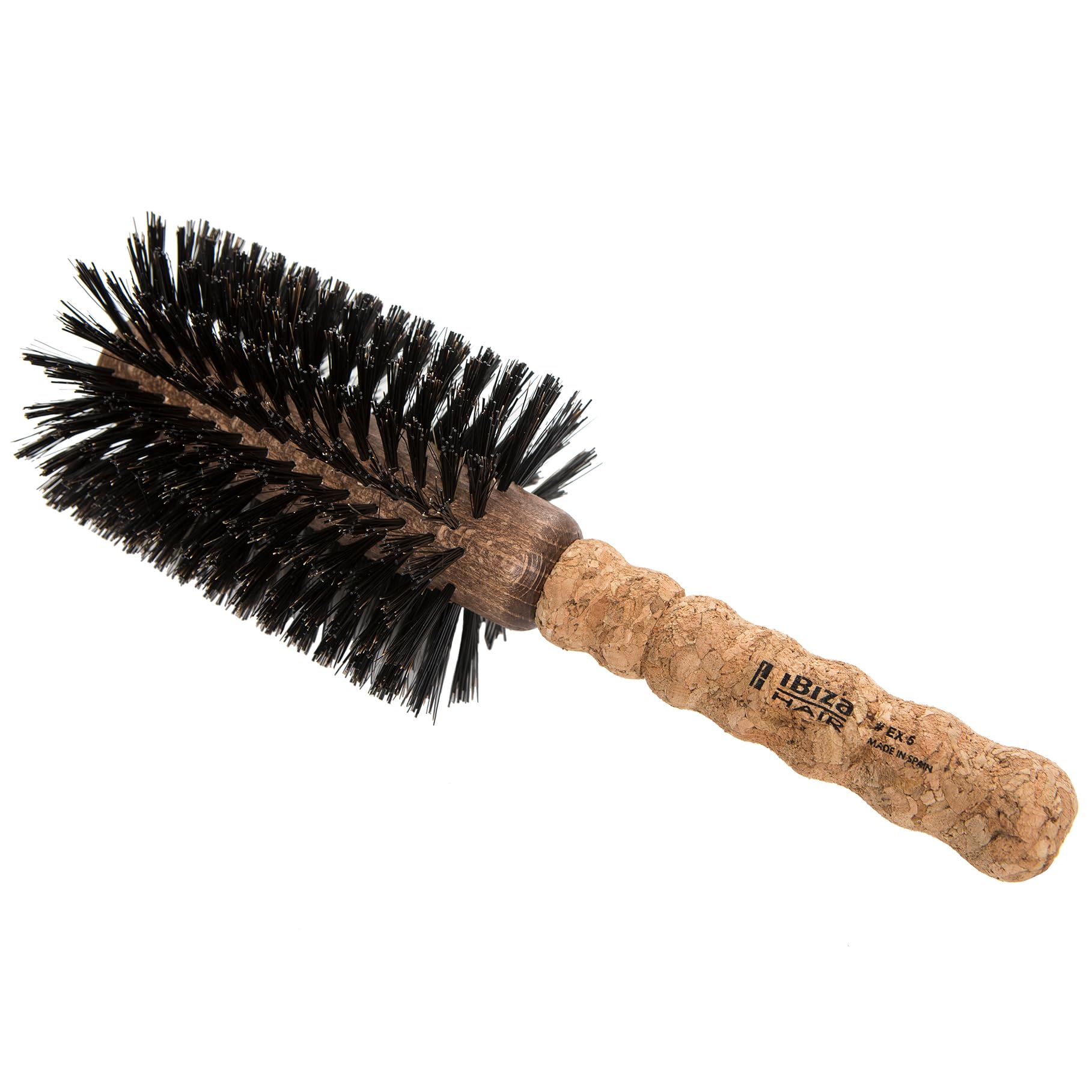 Ibiza Hair Round Boar Bristle Brush close-up of bristles for texture and smooth detangling