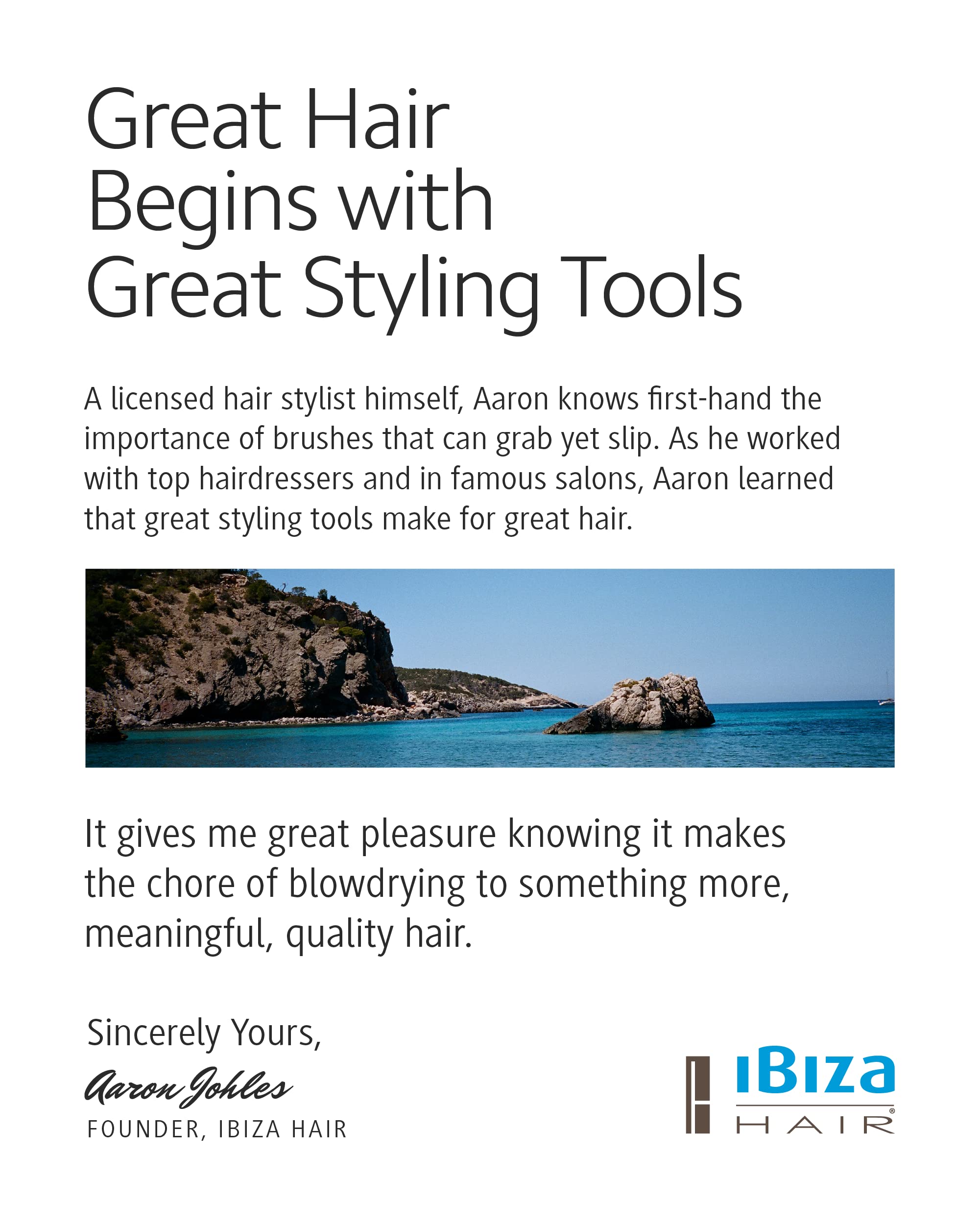 Ibiza Hair Round Boar Bristle Brush EX4-65mm suited for medium to long hair styling.