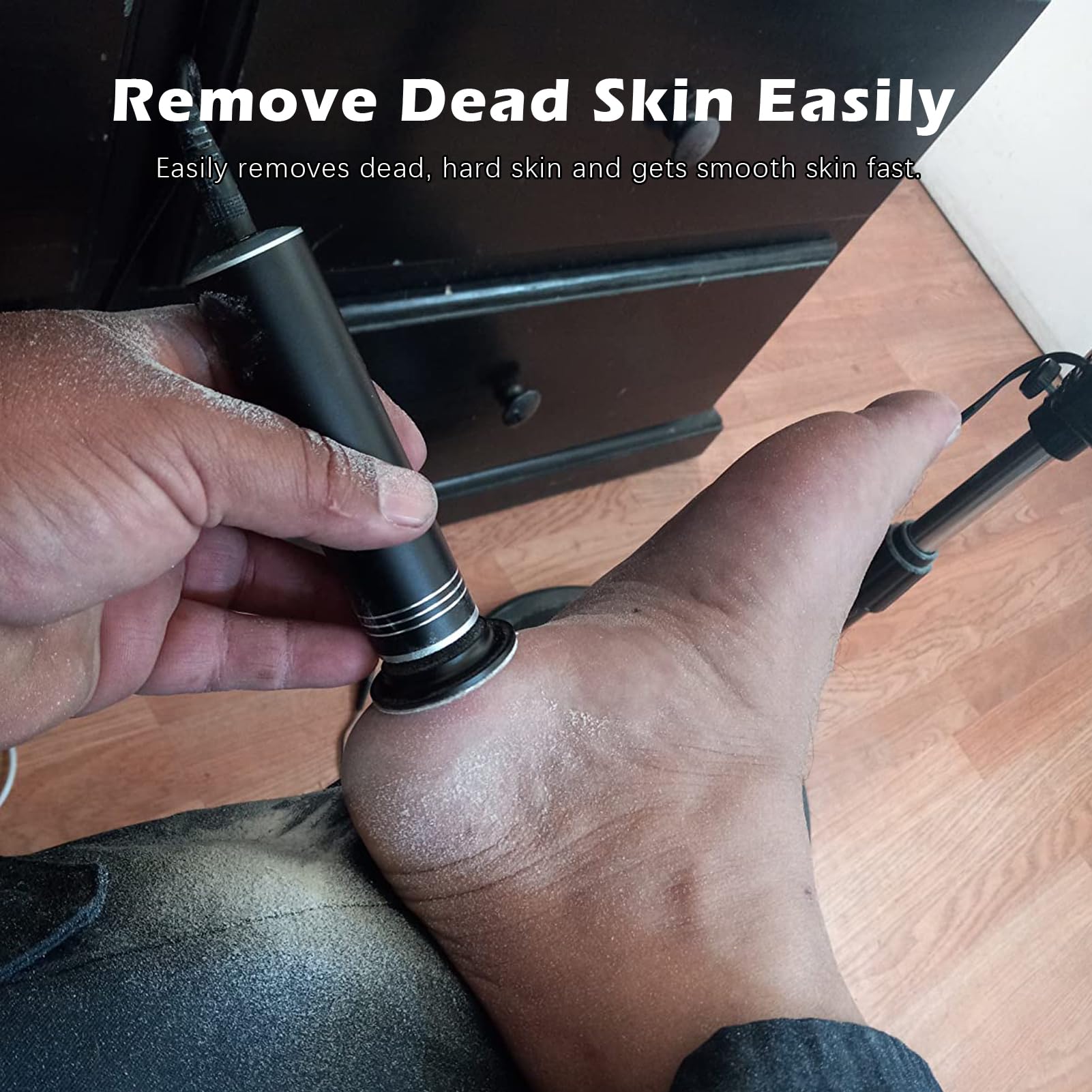 I·B·N G upgraded electric callus remover side grip for comfortable handling.