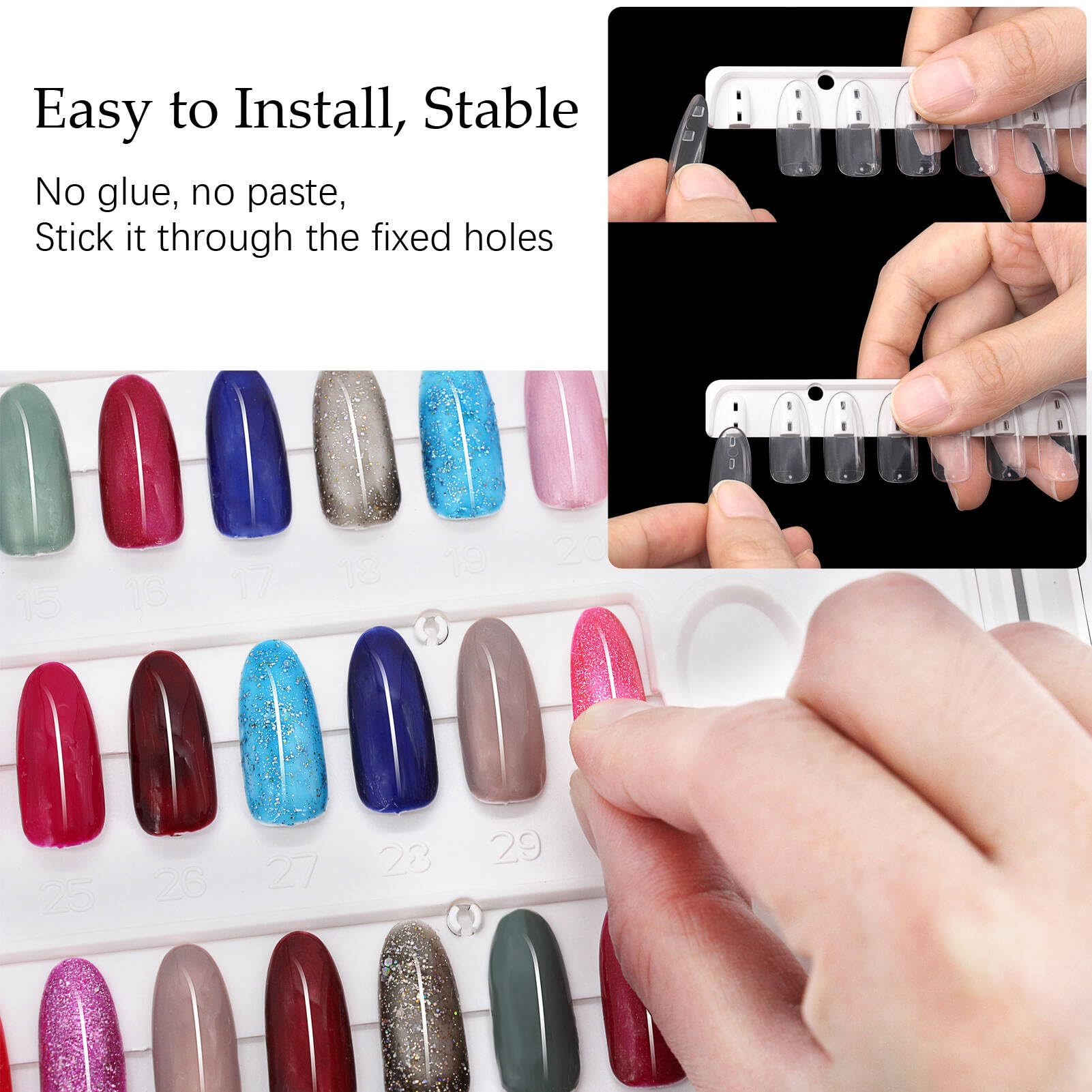 I·B·N G Nail Color Display Book front inside page highlights swatches for quick design selection.