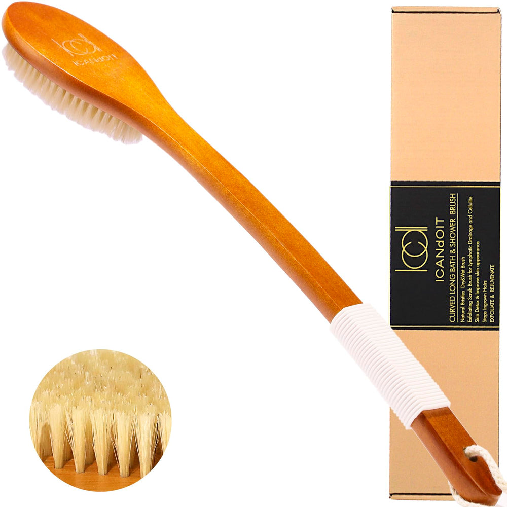 ICANdOIT back brush with bent handle for easy exfoliation