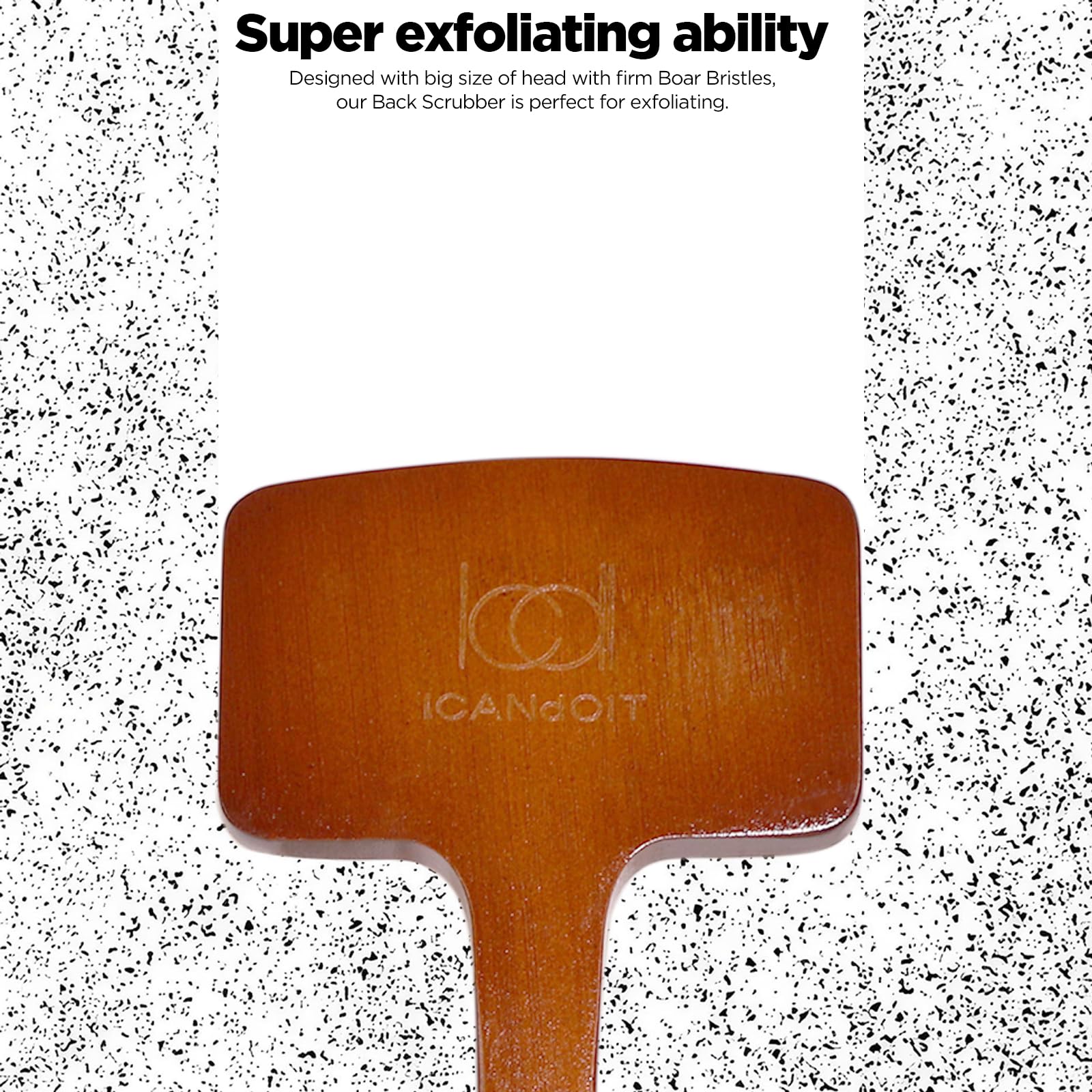 ICANdOIT back scrubber in use showing back cleansing motion