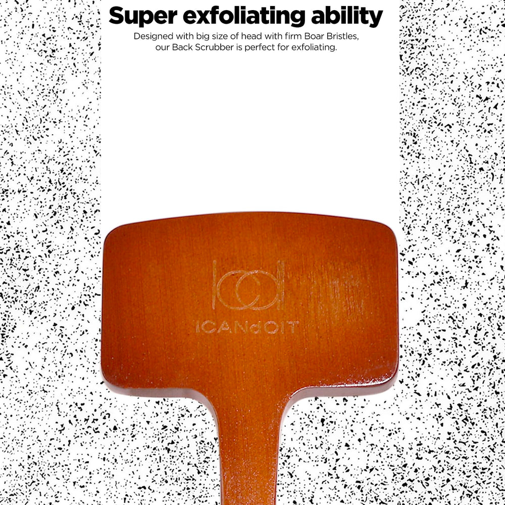 ICANdOIT back scrubber in use showing back cleansing motion