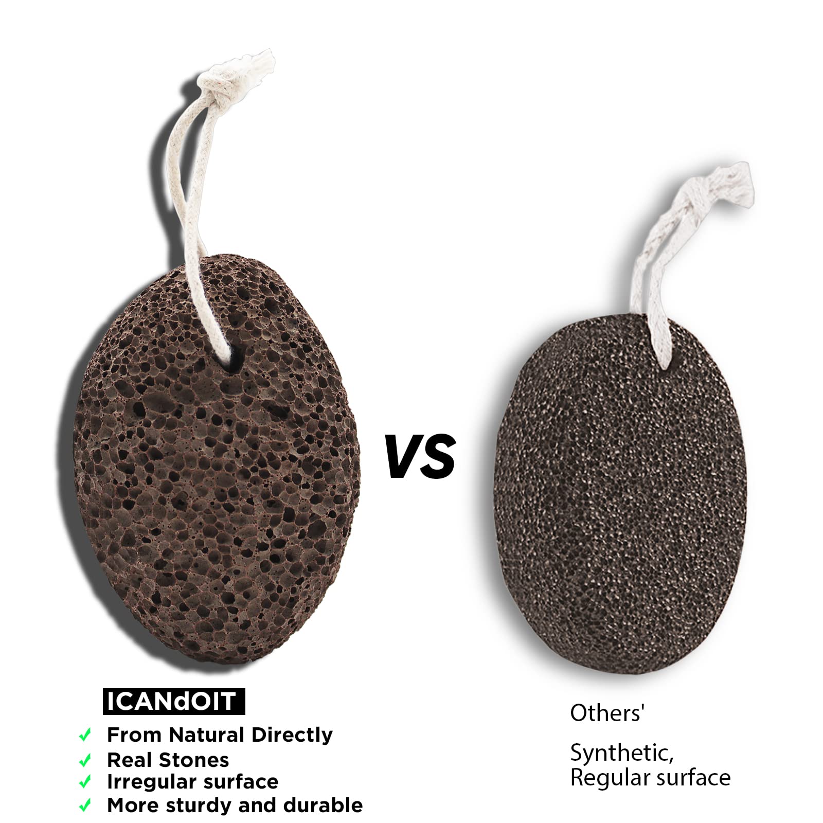 ICANdOIT bath brush with pumice stone offers smooth, refreshed skin after showers.