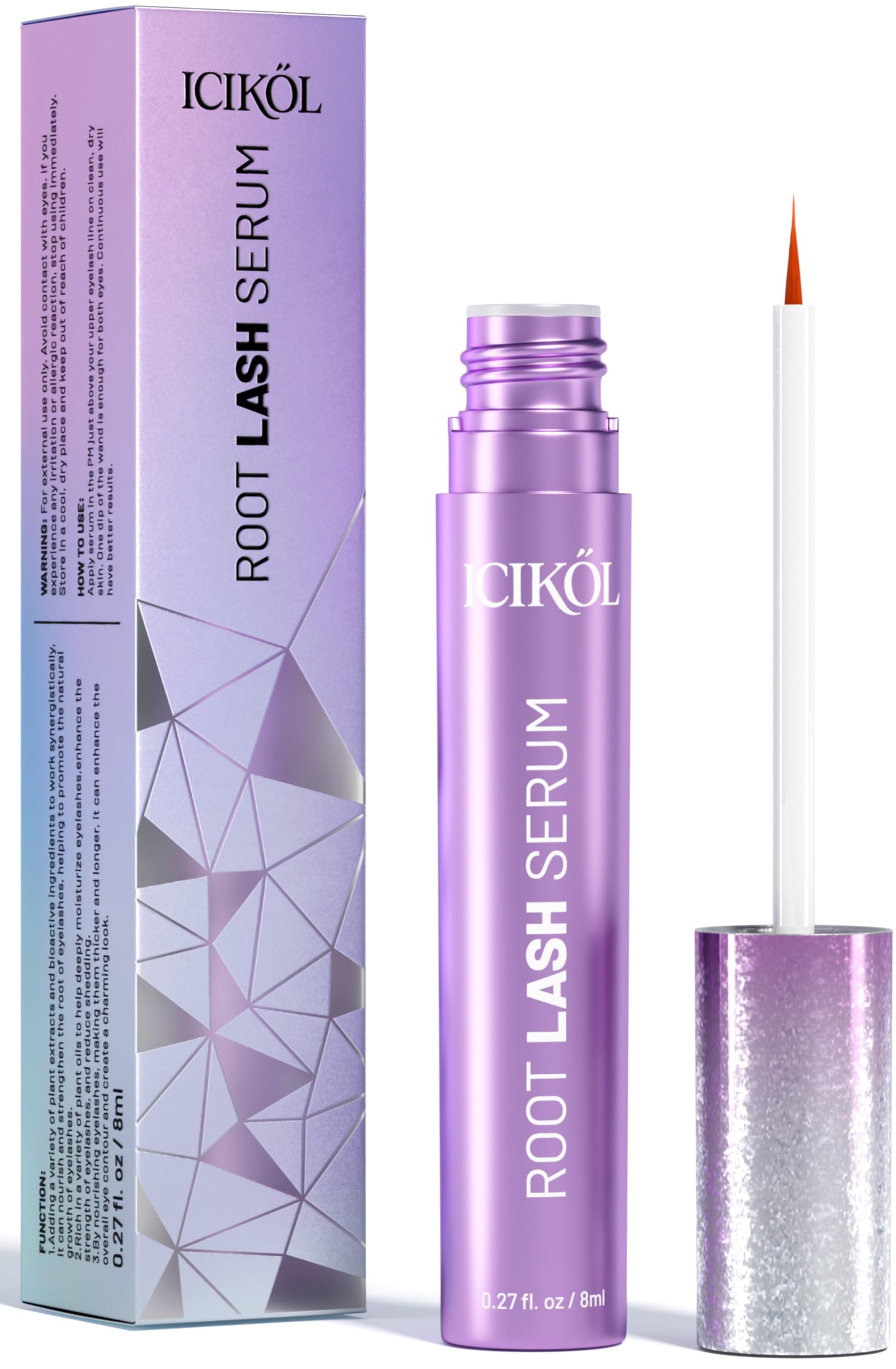ICIKOL Lash Serum bottle close-up for daily lash nourishment