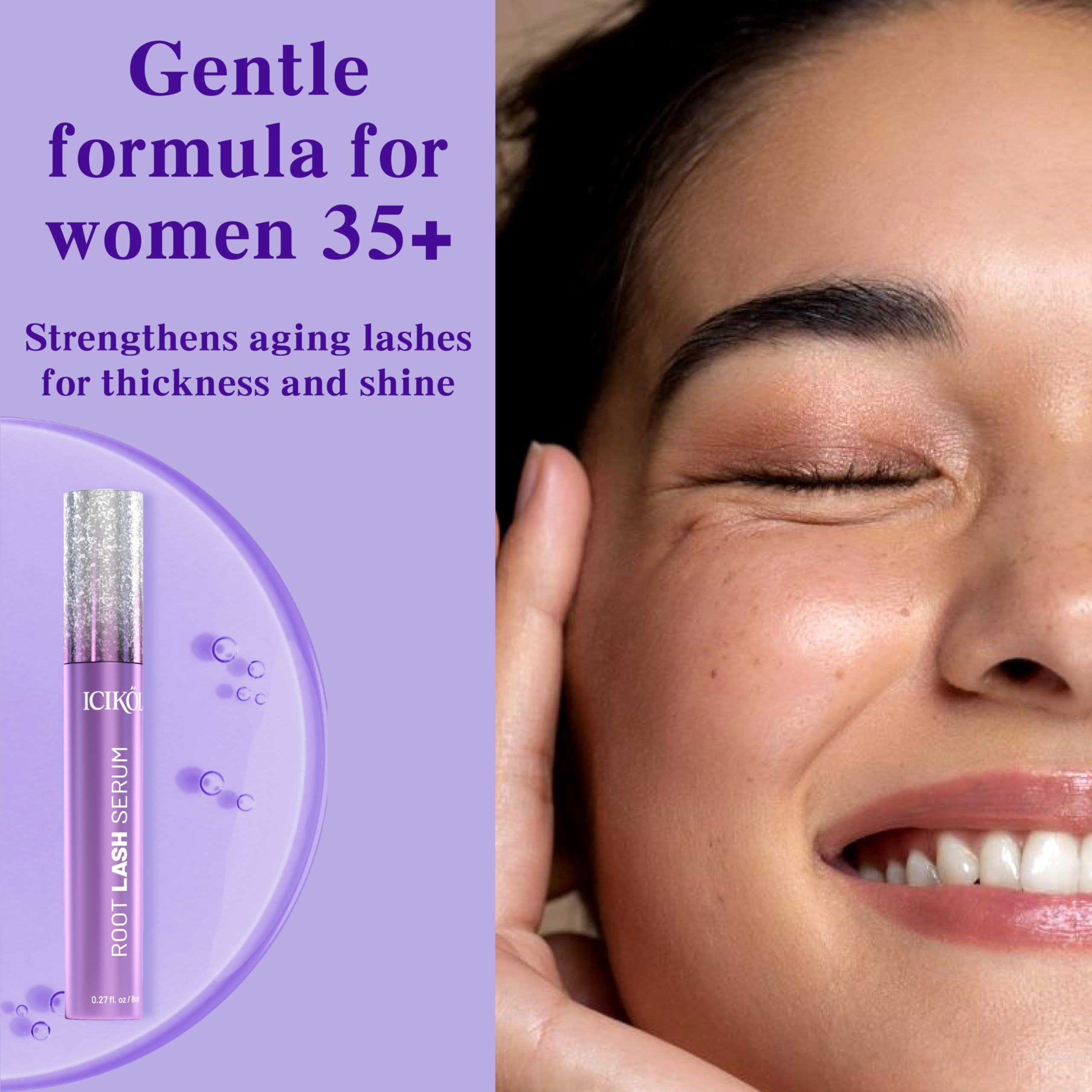 ICIKOL Lash Serum overnight routine highlighting long-term renewal