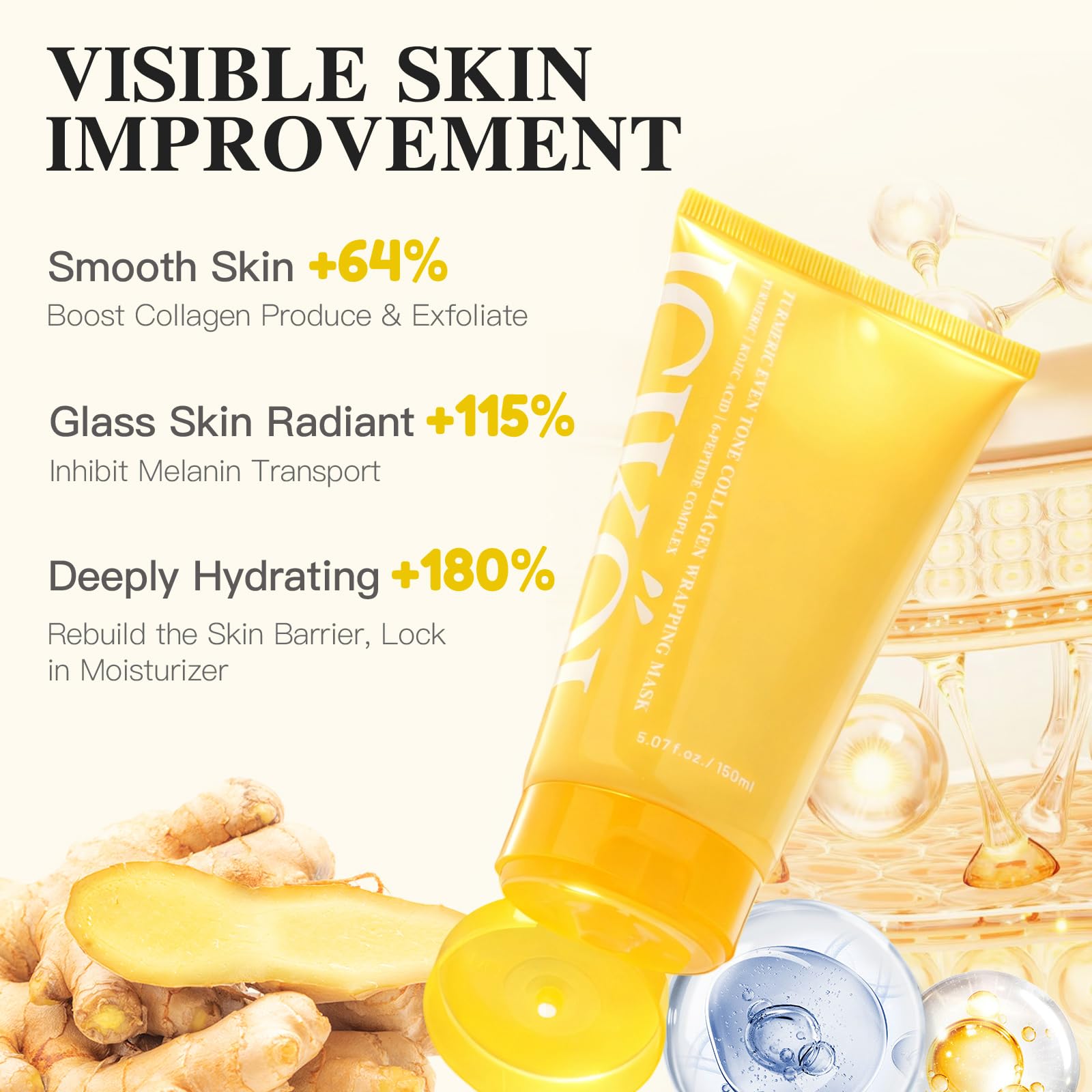 ICIKOL mask transitions from milky white to transparent for gentle removal.