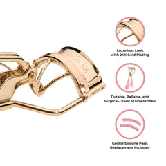 Icona Lashes eyelash curler with ergonomic handles for comfortable grip.