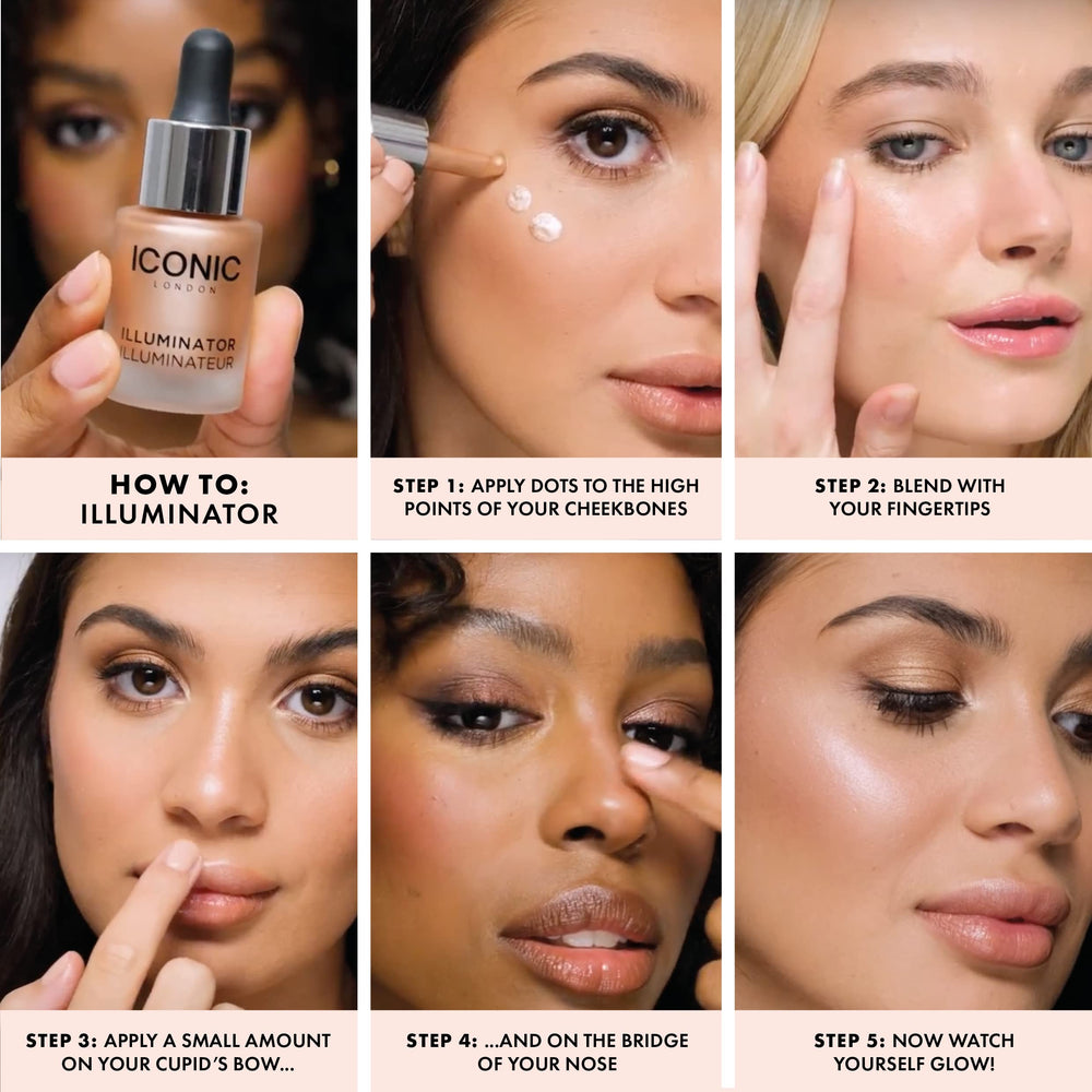 Iconic London Illuminator cheekbone swatch highlights high points with luminous finish
