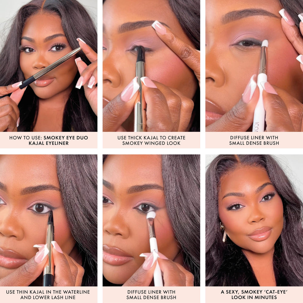 ICONIC LONDON Smokey Eye Duo chocolate brown swatches reveal versatile, day-to-night shade.