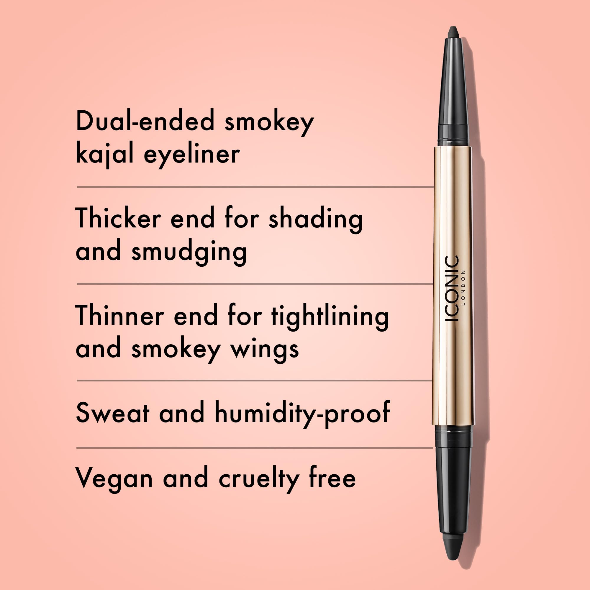 ICONIC LONDON Smokey Eye Duo precise satin liner for precise definition and eye-brightening look.