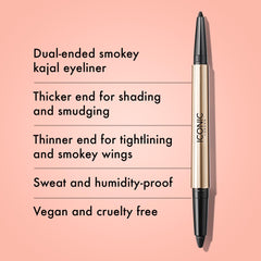 ICONIC LONDON Smokey Eye Duo precise satin liner for precise definition and eye-brightening look.