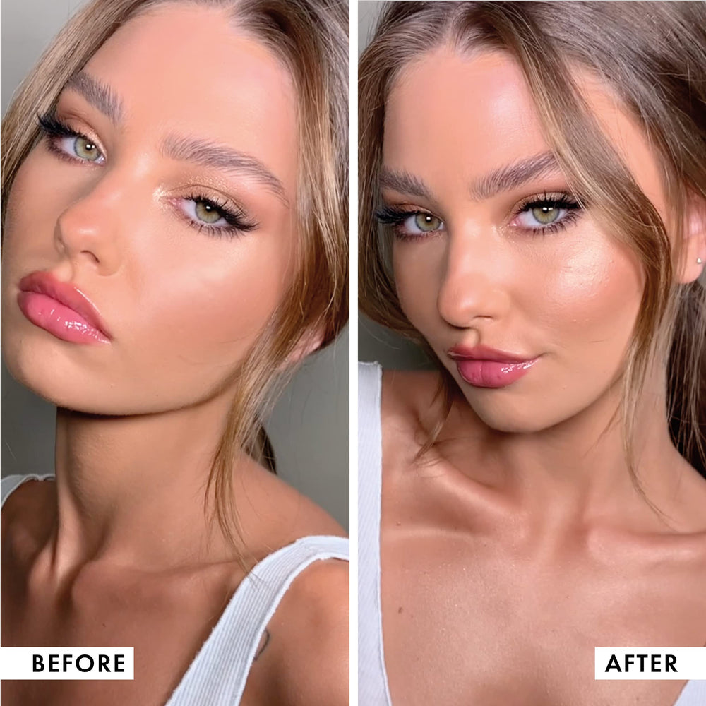ICONIC LONDON That Lit Look closeup demonstrates lashes and glow synergy.