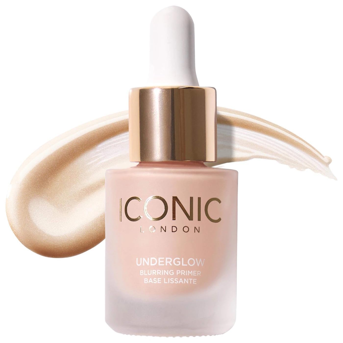 Iconic London Underglow Blurring Primer bottle preps skin for a smooth, even base.