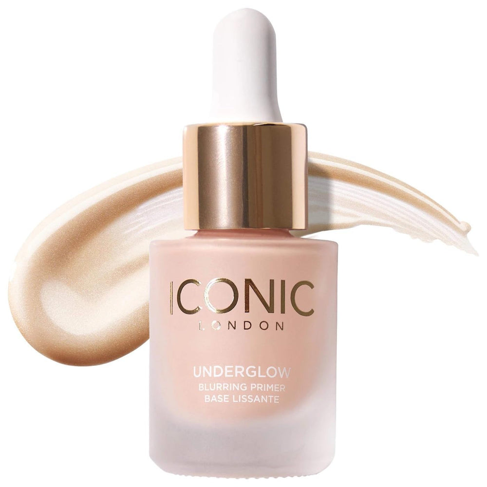 Iconic London Underglow Blurring Primer bottle preps skin for a smooth, even base.