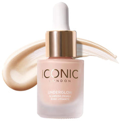 Iconic London Underglow Blurring Primer bottle preps skin for a smooth, even base.