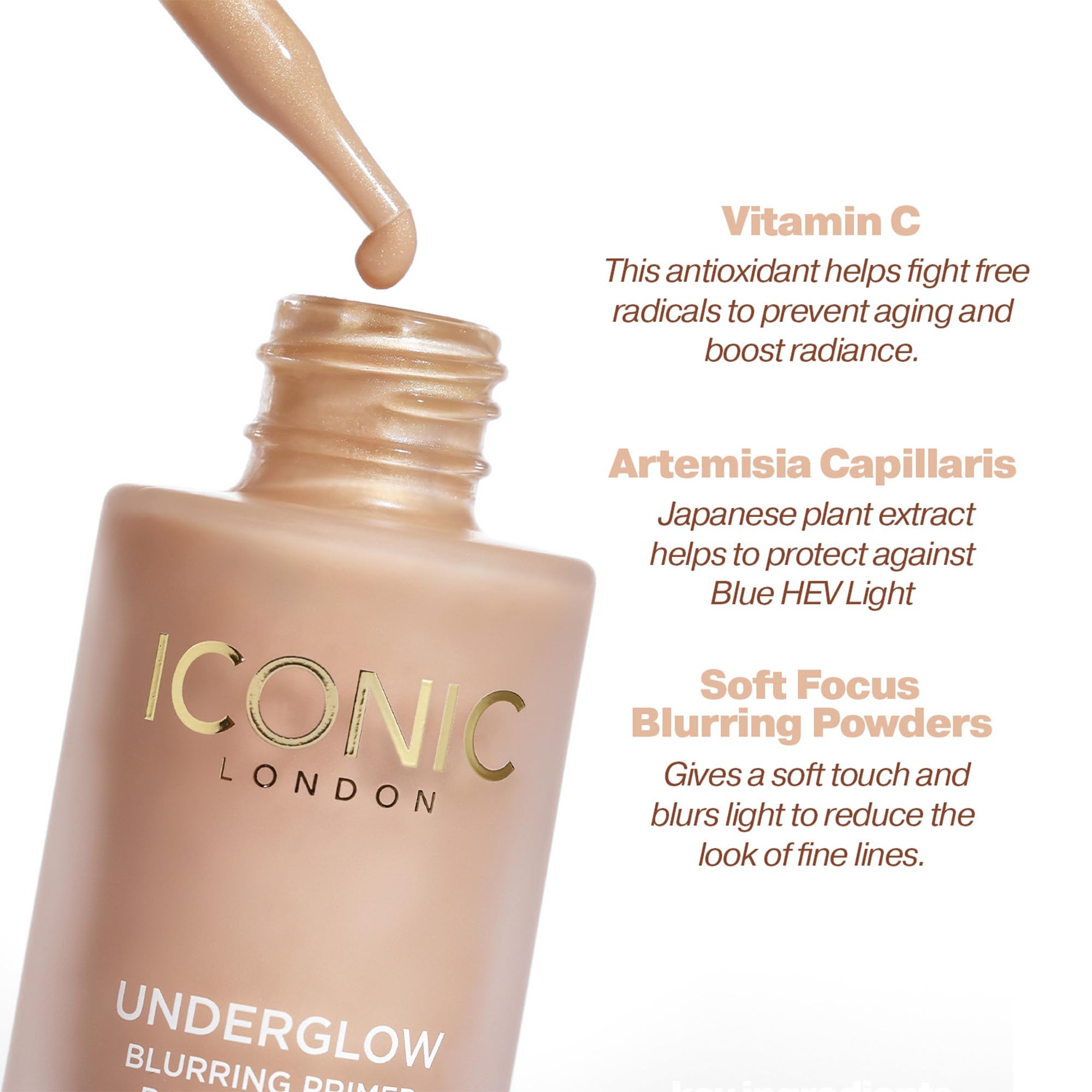 ICONIC LONDON Underglow uses champagne pearls to add luminous radiance