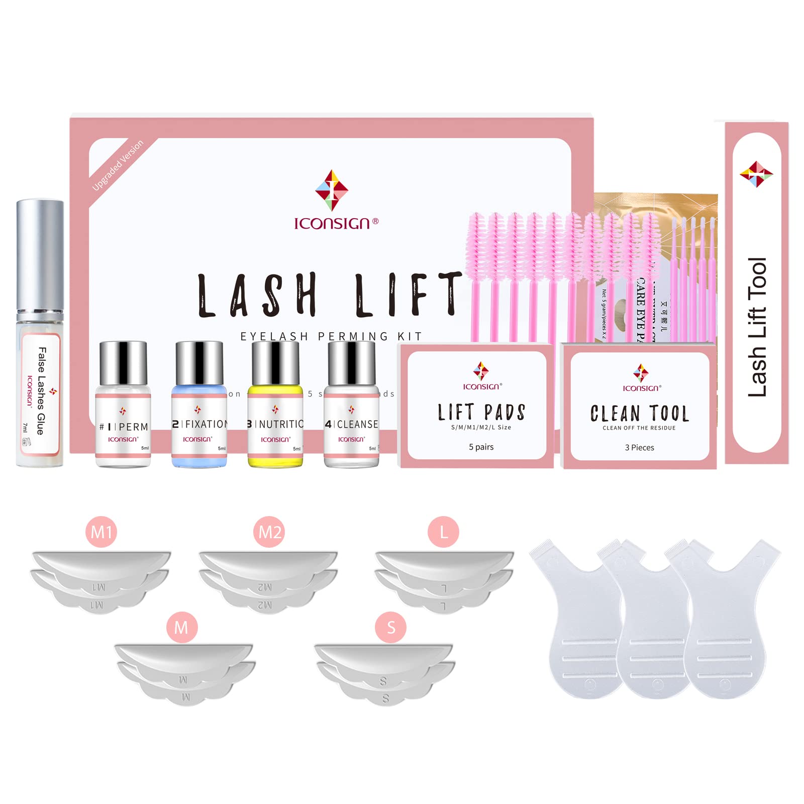 ICONSIGN 2025 lash lift kit box demonstrates premium packaging for convenient home or salon setup