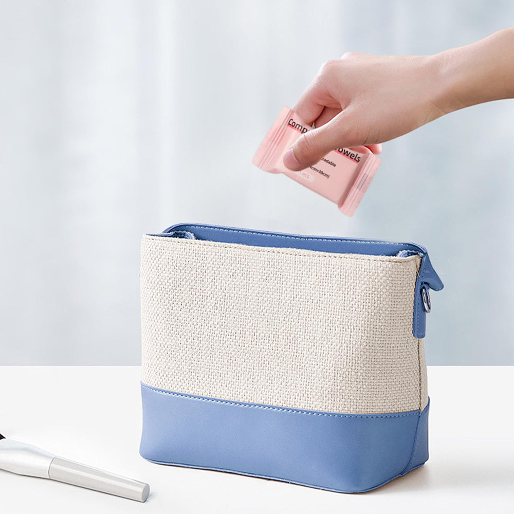 ICOTLE towel in-use for facial wipe with quick absorption