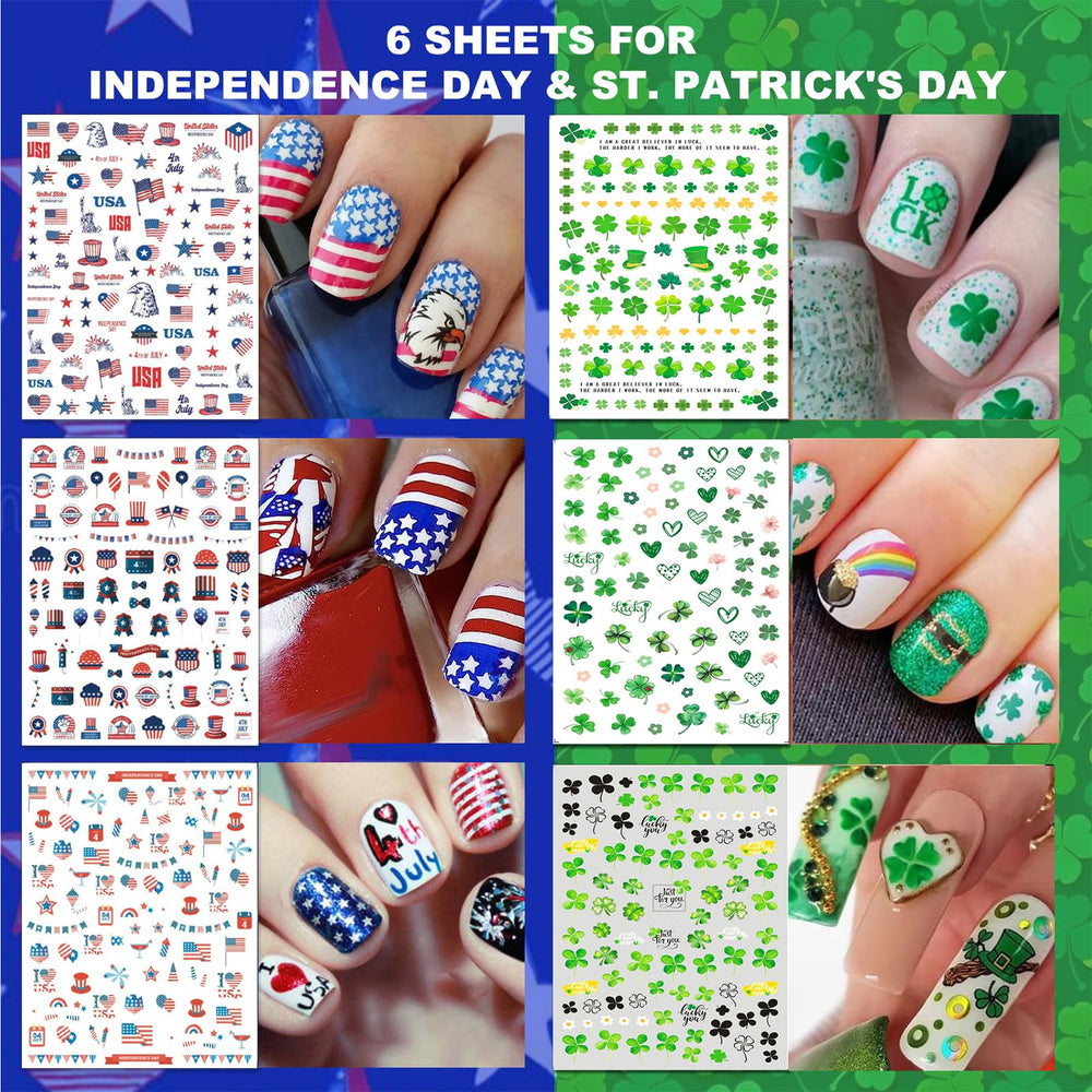 IDDFEVE st-patricks-july4th-decor displays festive accents for party-ready nails.