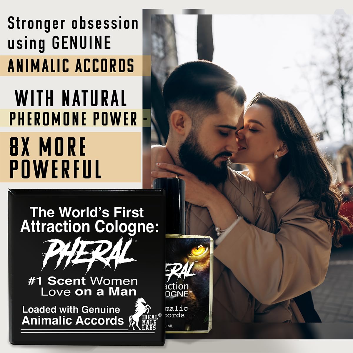 Ideal Male Labs Pheral label detail emphasizes natural animalic accords.