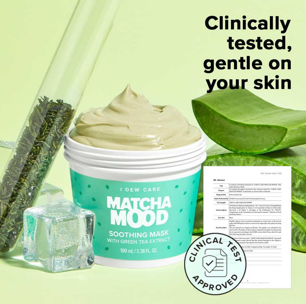 I DEW CARE Matcha Mood usage benefits include brightening and relaxation potential