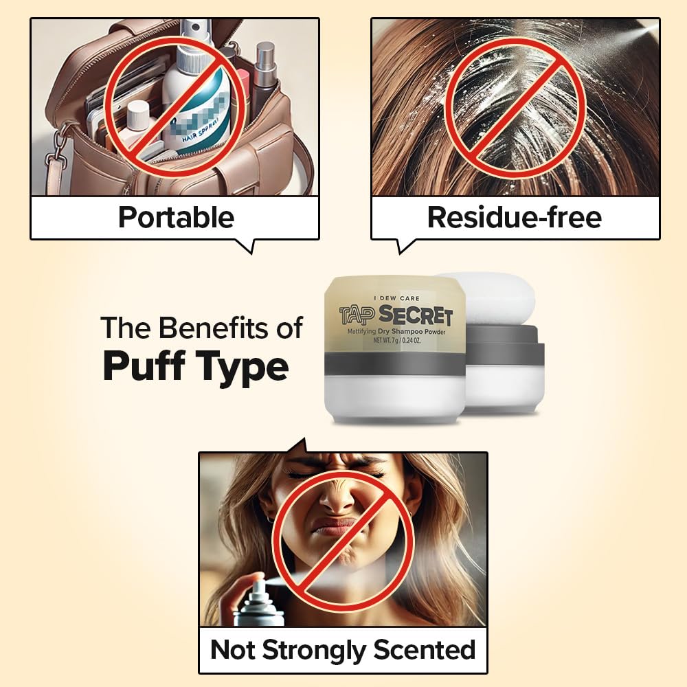 Clinical results card for Tap Secret Trio showing oil control and volume notes