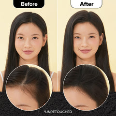 I DEW CARE brunette dry shampoo bottle blends with dark hair shade