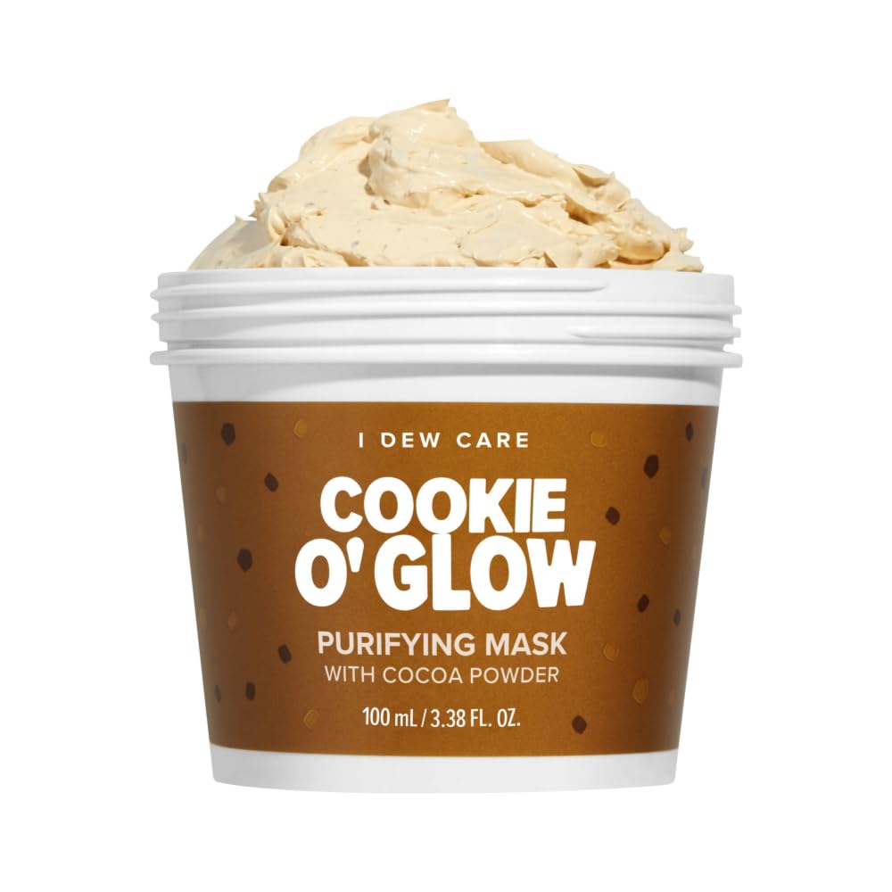 I DEW CARE Cookie O' Glow wash-off mask jar for hydrating and purifying dry skin.