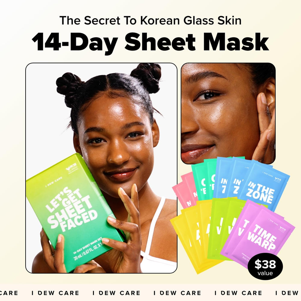 I DEW CARE glass skin face mask collection with silky textures for dewy complexion.