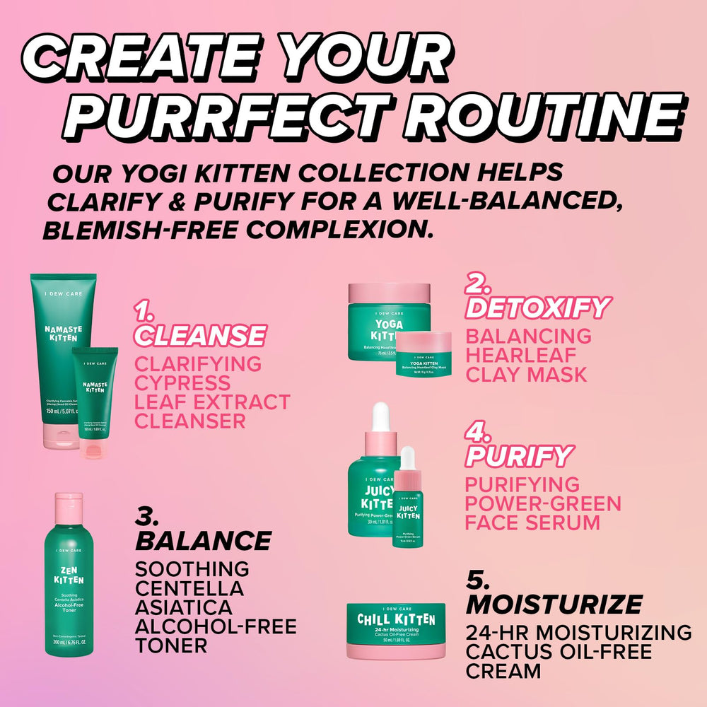 I DEW CARE Namaste Kitten cleanser texture closeup showing gentle lather.