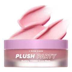 I DEW CARE Plush Party lip mask tub for overnight hydration and soft lips by morning.