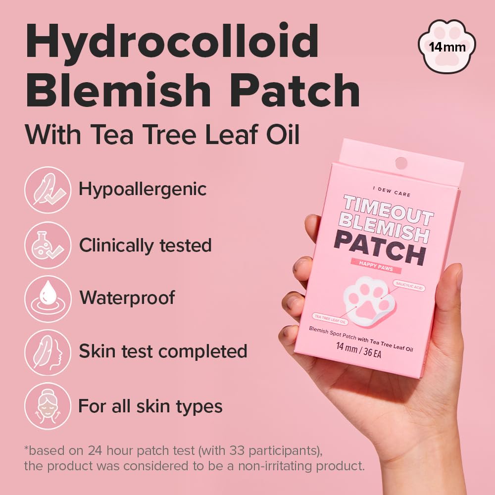 I DEW CARE patch application close-up on skin