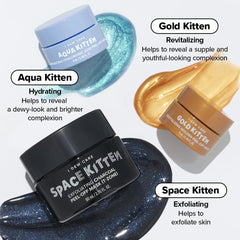 I DEW CARE Sparkly Black Headband shown with masks for comfortable spa-style sessions.