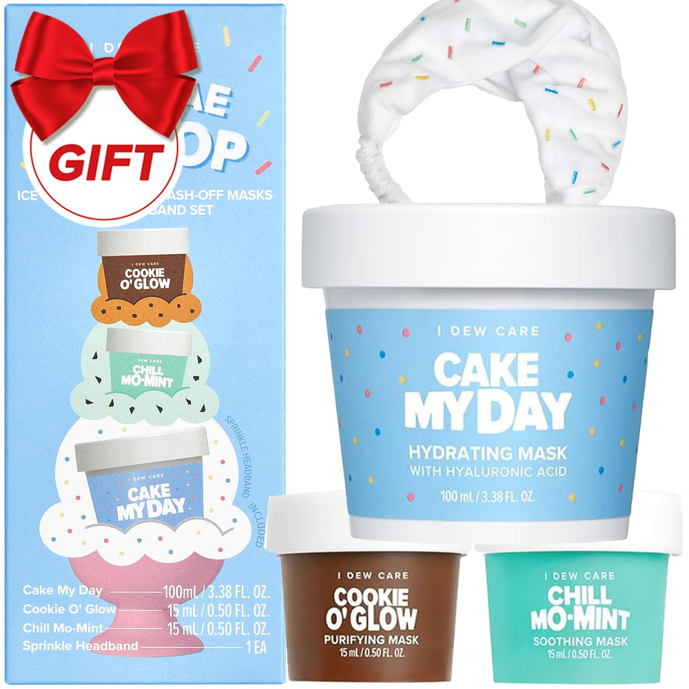 I DEW CARE Sundae Scoop Cake My Day mask jar for hydration boost.