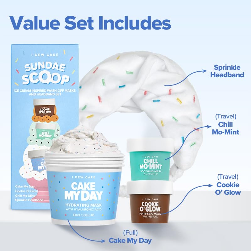 I DEW CARE Sundae Scoop Chill Mo-Mint mask tube addressing pores.