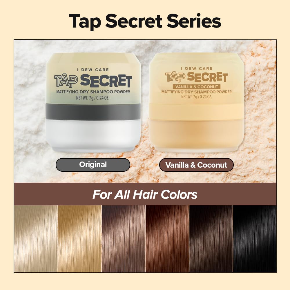 I DEW CARE Tap Secret packaging highlights cruelty-free and vegan-friendly hair refresh.