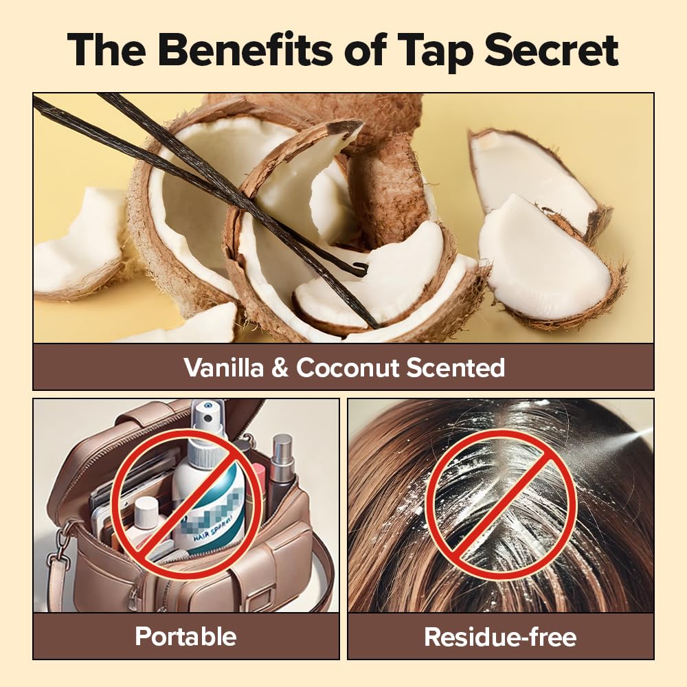 I DEW CARE Tap Secret 0.24 oz travel-size bottle fits in compact bags.