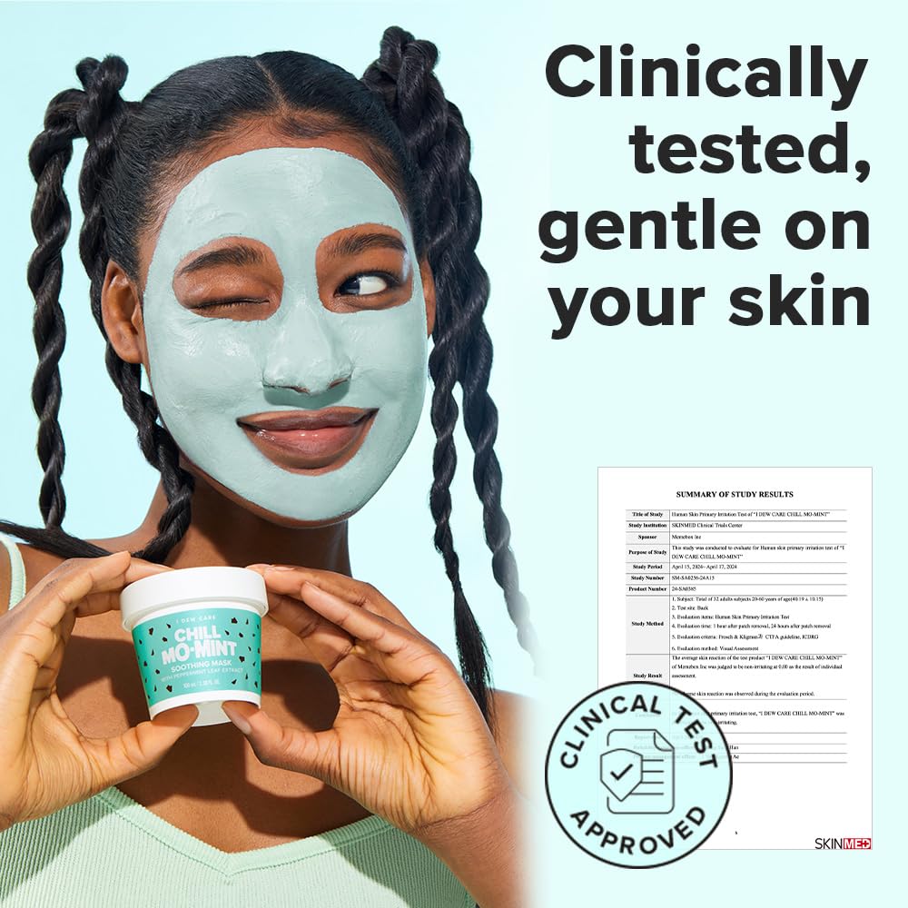 I DEW CARE Chill Mo-Mint aloe leaf extract for soothing moisture.